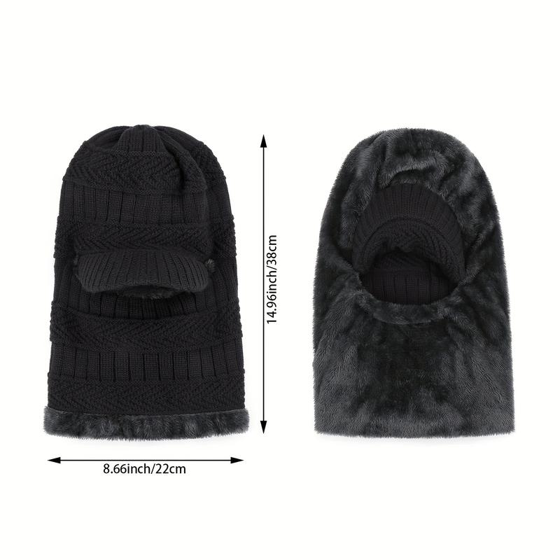 Winter Knitted Balaclava Beanie Hat Warm Cycling Ski Mask, Ear Protection Warm Hat Neck Gaiter