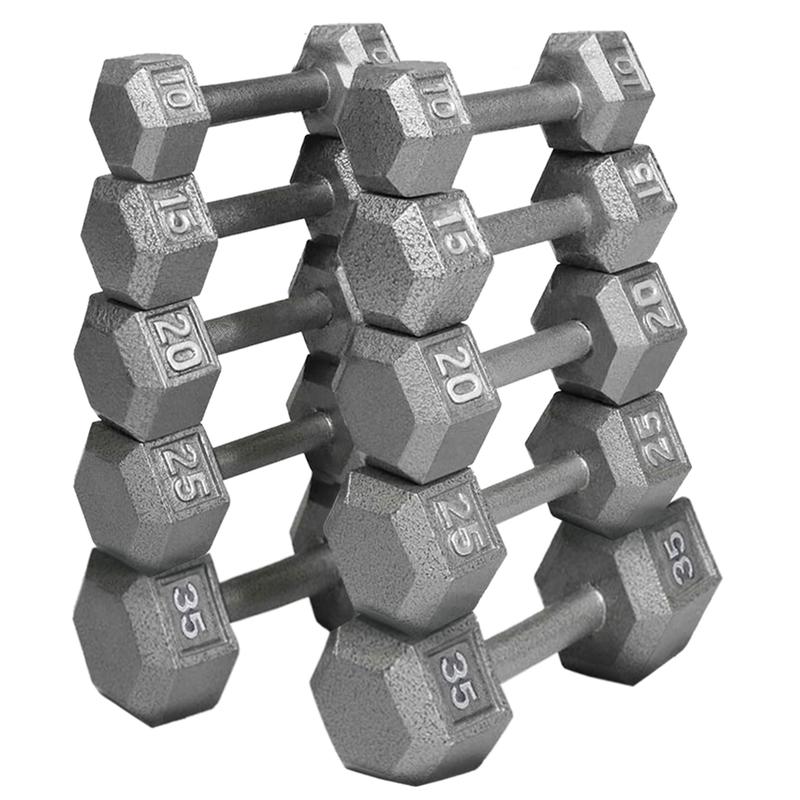 HolaHatha Hexagonal Dumbbell Weight Set with Rack, for Free Hand Strength Training