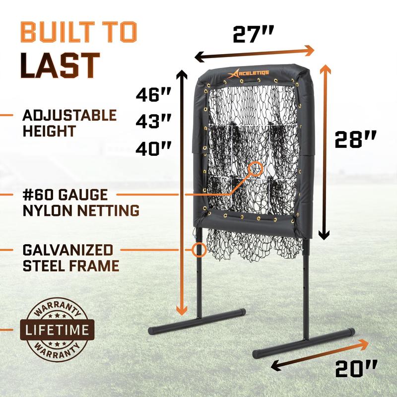 Pitching Net with Strike Zone | Baseball Pitching Trainer | Pitching Aid Net Softball with Strike Zone | Adjustable Height and Portable | Beisbol [Pitching Rubber and Home Base Included]