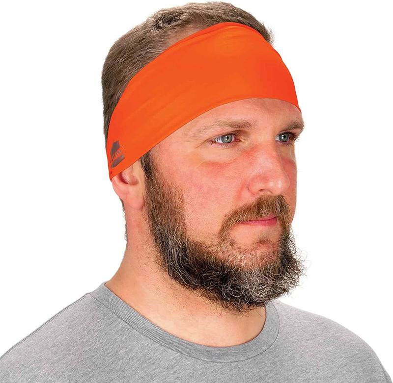 Chill Its 6634 Cooling Headband, Sports Headbands for Men and Women, Moisture Wicking, Orange