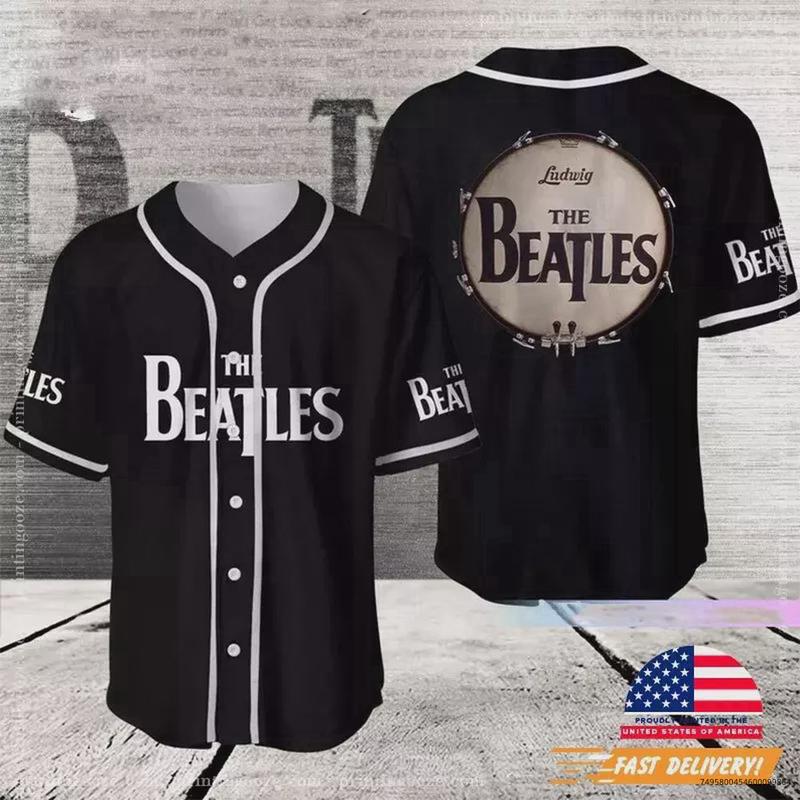 The Beatles Bass Drum Rock And Roll Baseball Jersey Shirt For Fans All Size