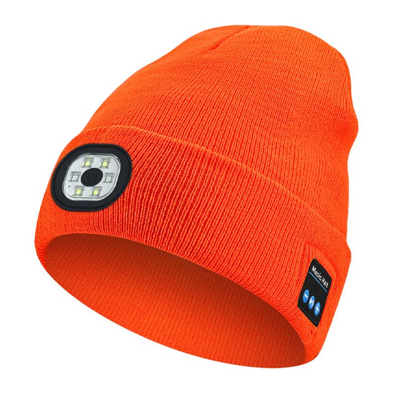 Bluetooth Beanie Hat with Light, Headlamp Cap with Headphones and Built-in Speaker Mic, Gifts for Men Women