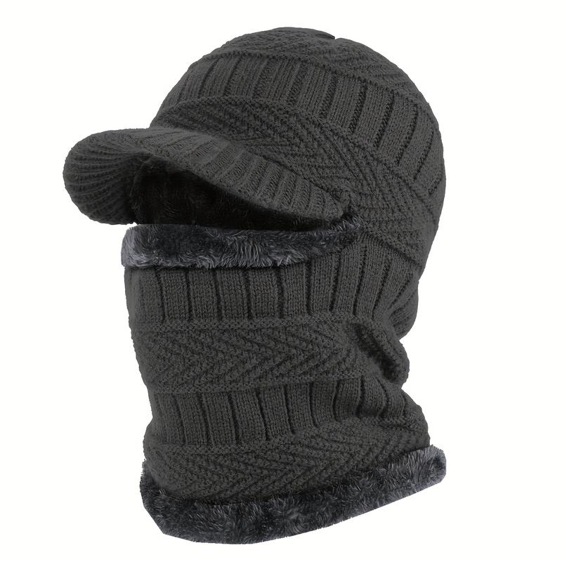 Winter Knitted Balaclava Beanie Hat Warm Cycling Ski Mask, Ear Protection Warm Hat Neck Gaiter