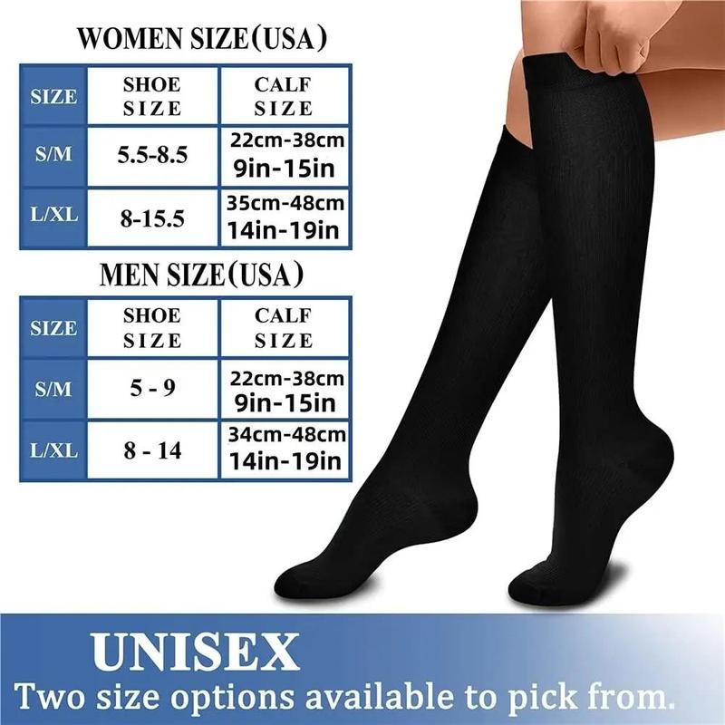 Compression Socks, 4 Pairs Unisex Athletic Socks for Running Flight Travel Cycling, Sports Socks for Men & Women, Christmas Gift