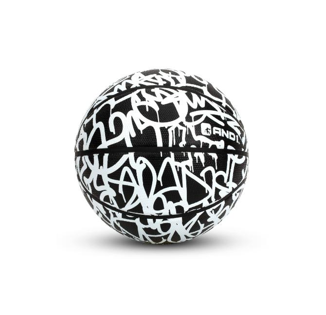 AND1 Chaos Rubber Basketball: Game Ready, Office Regulation Size (29.5”) Streetball, Made for Indoor Outdoor Basketball Games- Graffiti Series mini hoop