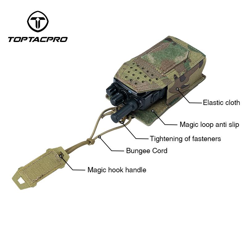 TOPTACPRO Tactica Mini Radio Pouch MOLLE Mag Pouch Walkie-talkie Holder 8524