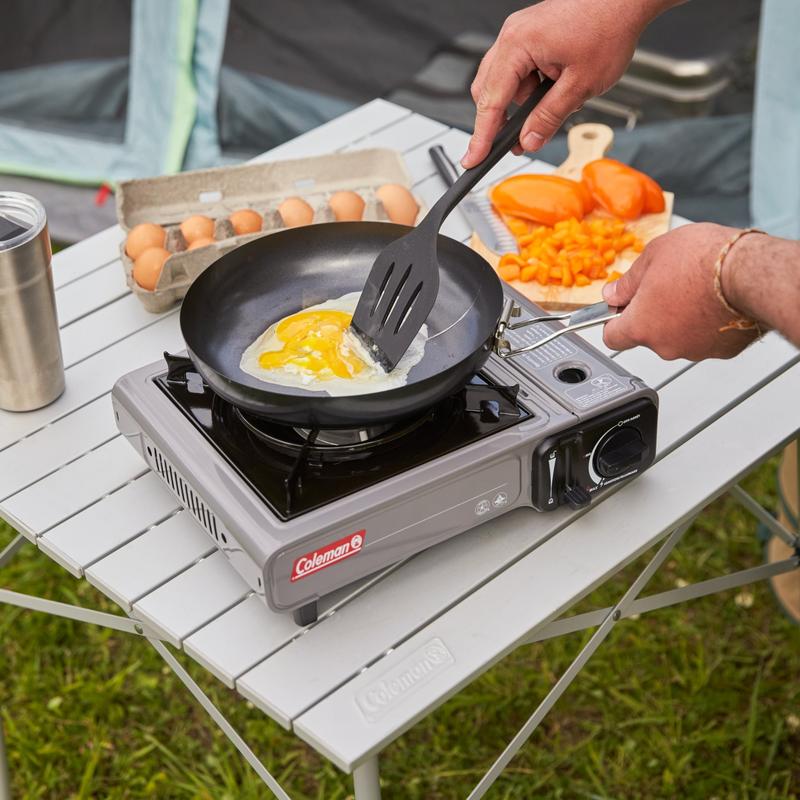 Gray Tabletop Portable Butane Gas Camping Stove with 1 Burner