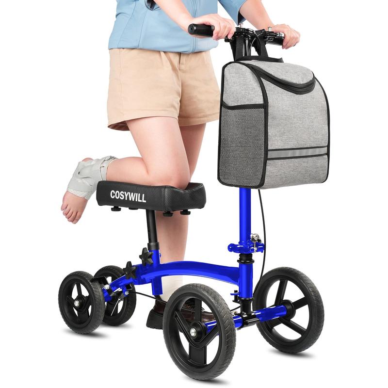 Steerable Knee Scooter,Economy Knee Walker,All Terrain Foldable Medical Scooter for Foot Injuries Crutches Alternative,Black