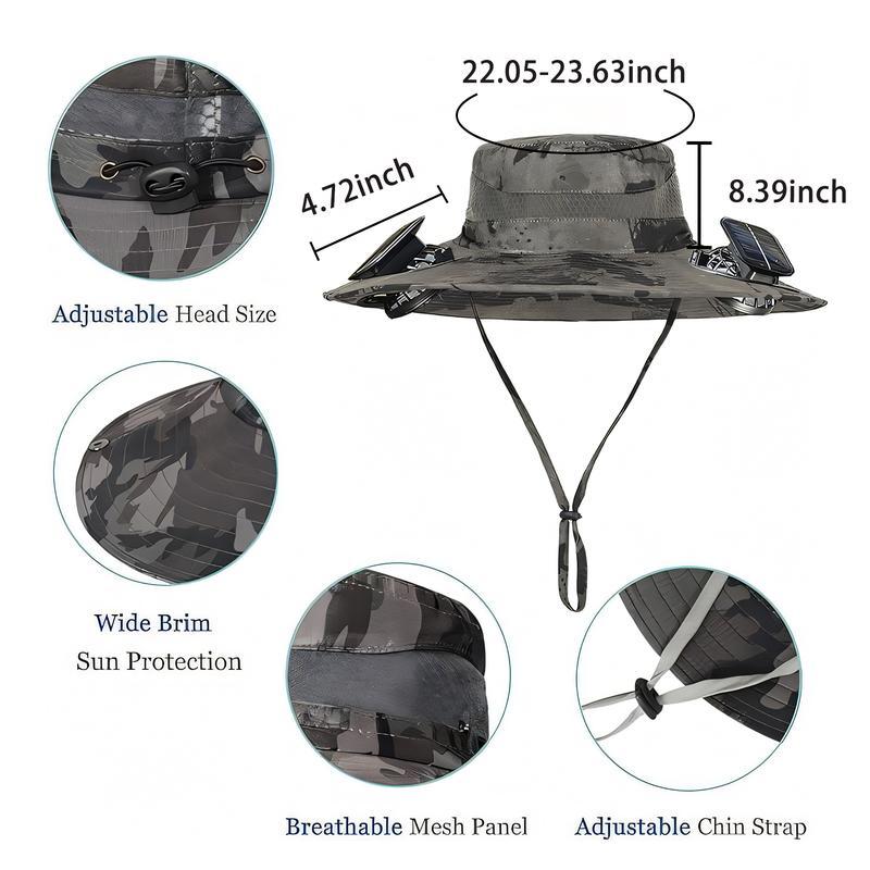 Seasonal Specials - Wide-Brimmed Solar Fan Outdoor Fishing Hat, Solar and USB Charging, Long Battery Life Windy Fan Hat