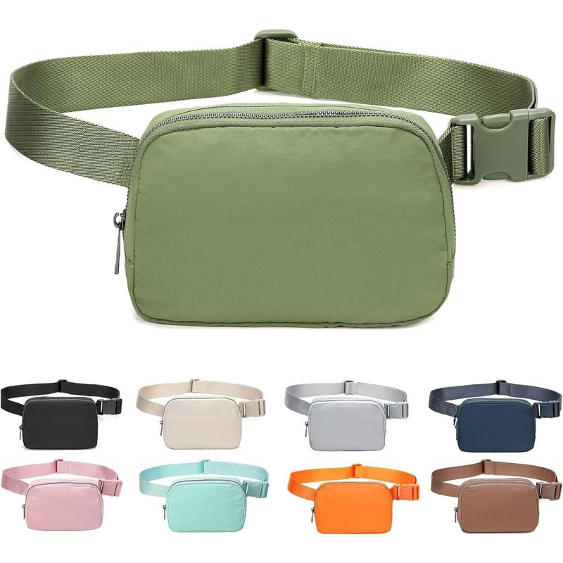 Fanny Belt Bag Waist Pack Crossbody Bags Bum Bag for Running Hiking Travel Workout Adjustable Strap for Women-green