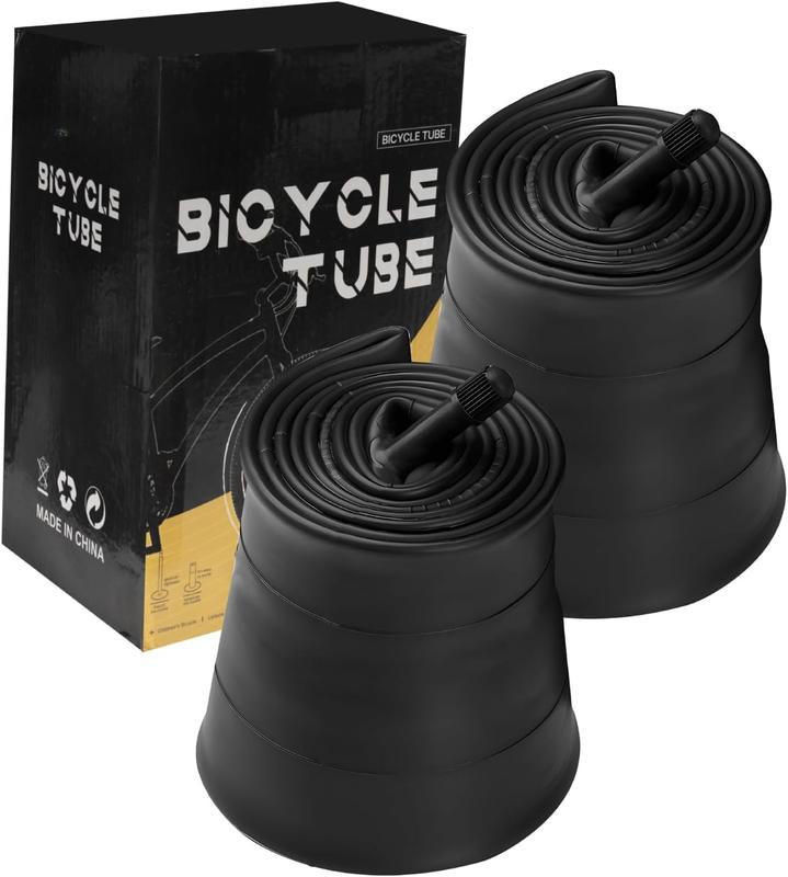 2 Pack 20 26 Inch Fat Bike Tubes, 20x4.0 26x4 Heavy Duty Bicycle Tube with 2 Tire Levers, 20, 26 x 3.5 4.0 AV 32mm Schrader Valve Premium Butyl Inner Tube for EBike, Electric Mountain Bike