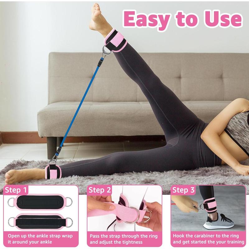 Ankle Resistance Bands with Cuffs, Keychain,Glutes Workout Equipment,Ankle Bands for Working Out, Butt Exercise for Women Legs and Glutes