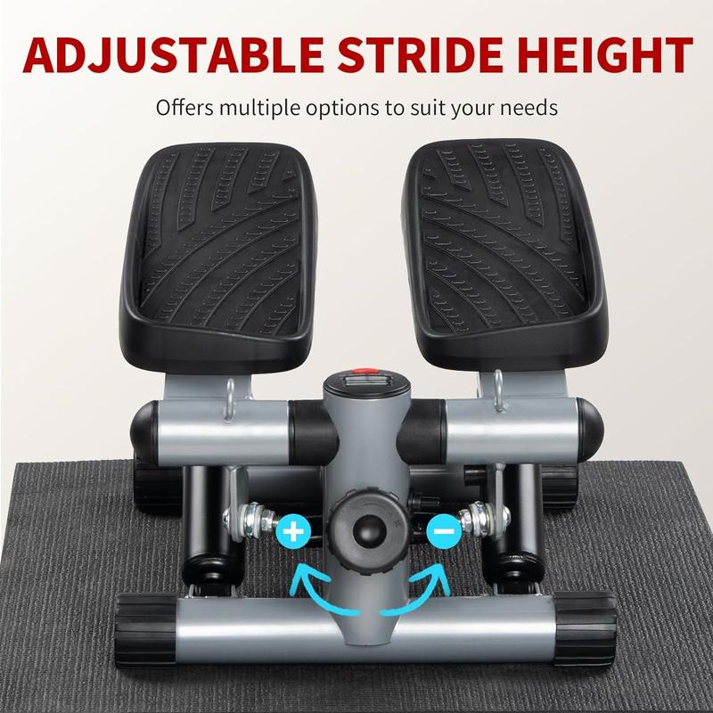 Hydraulic Mini Stair Stepper with Resistance Bands - Whole Body Workout, Exercise Equipment, LCD Moniter - Ideal For Loss Weight and Get Smart & Slim