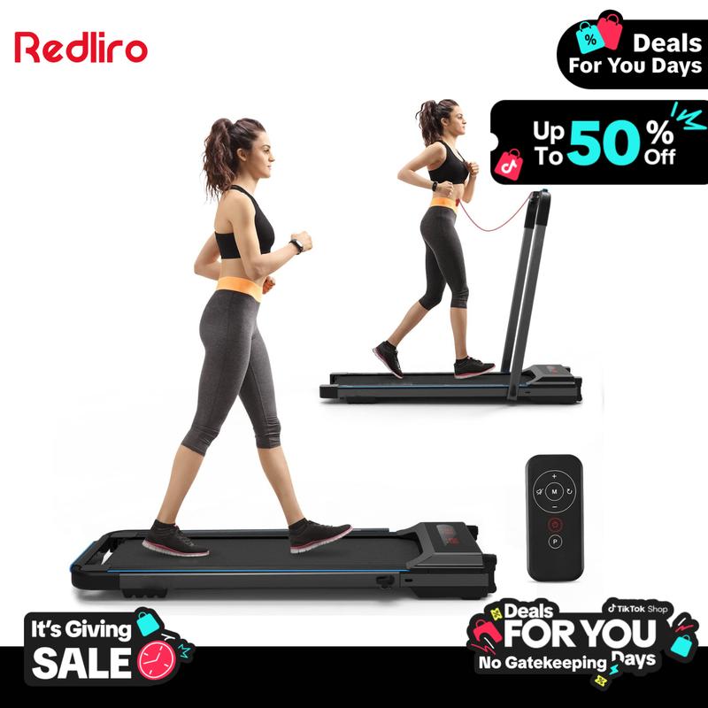 Redliro Under Desk Treadmill 2 in 1 Walking Pad, Portable, Folding, Electric, Motorized, Walking and Jogging Machine with Remote Control for Home and Office Workout