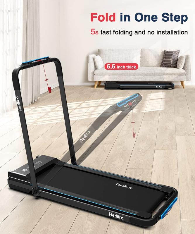 Redliro Under Desk Treadmill 2 in 1 Walking Pad, Portable, Folding, Electric, Motorized, Walking and Jogging Machine with Remote Control for Home and Office Workout