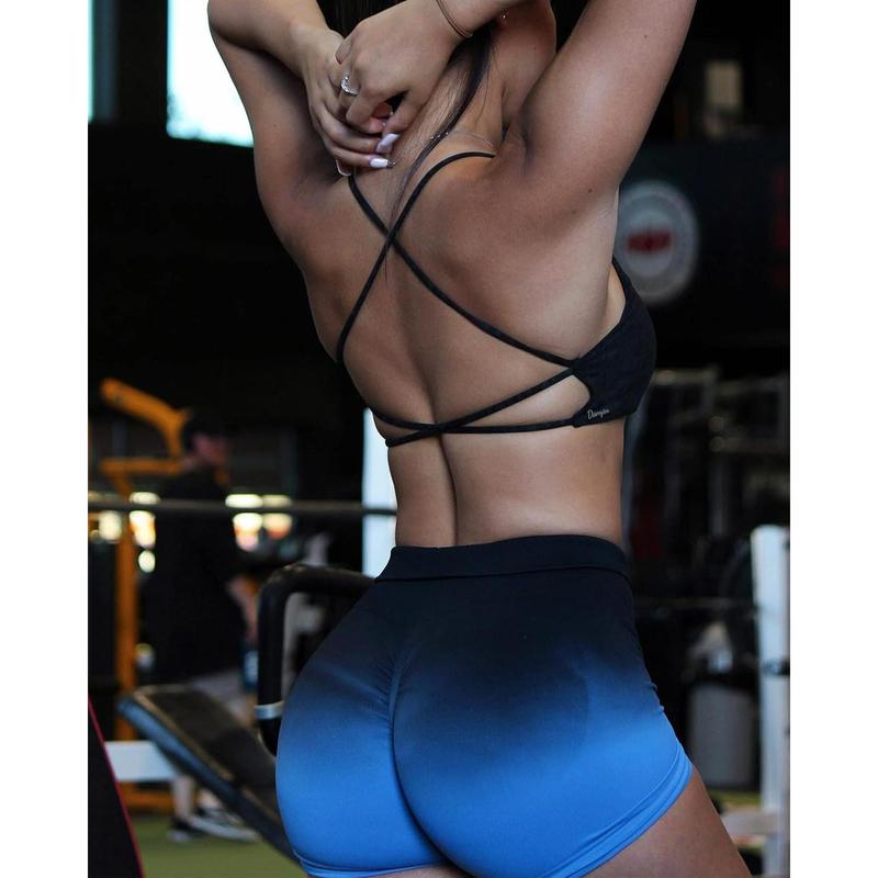 Backless Sports Bra Soft Workout Tops with Removable Padded Yoga Training Bras Strappy Going Out Top