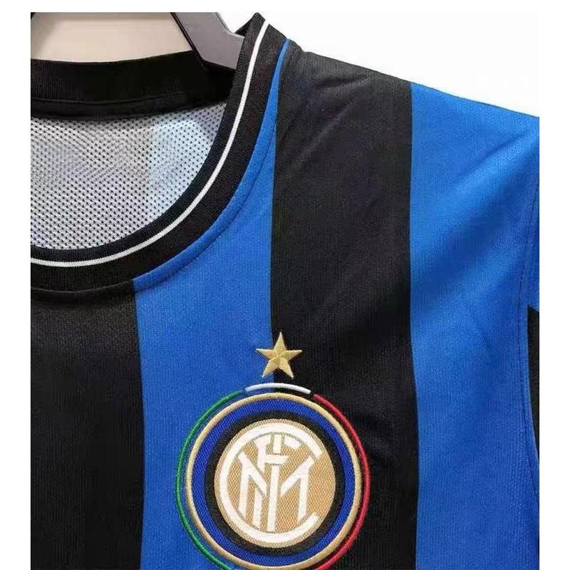 0910 Inter home Champions League edition kit Zanetti SnedeMilito Long sleeve retro football kit men