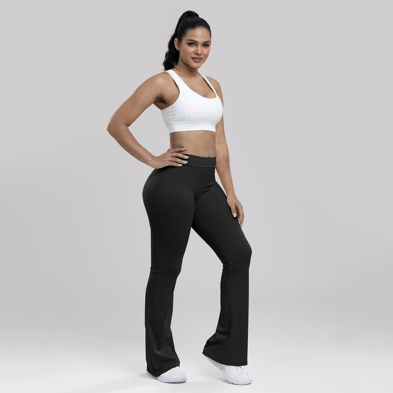 Daze V Back Scrunch Flare Leggings for Women, High Waist Sports Pants with Butt Lifting and Gym Fit