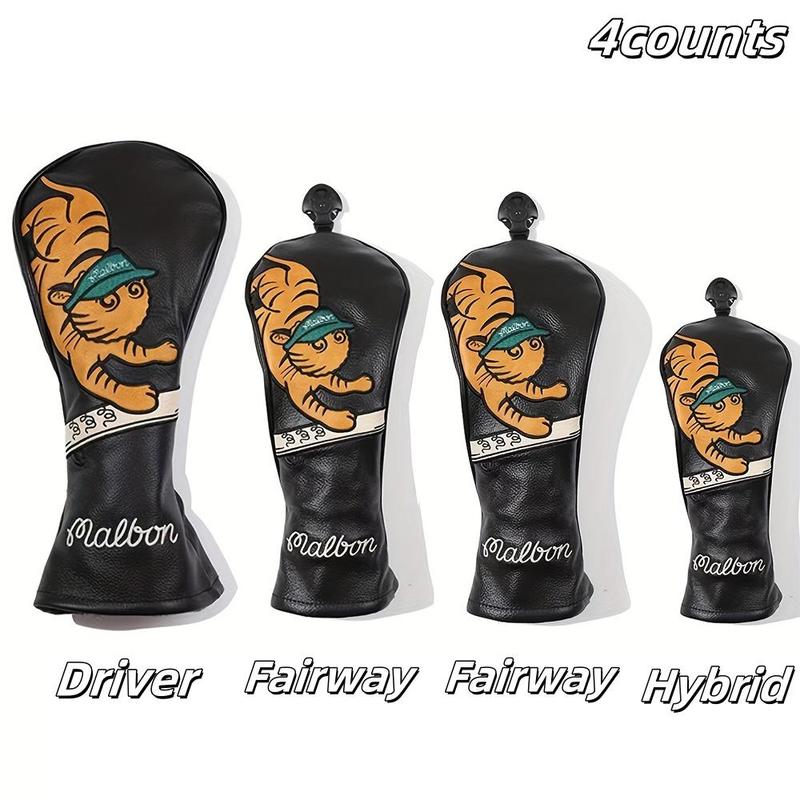 Cartoon Tiger Pattern Golf Club Head Cover, Multi-use Golf Club Protective Cover for Golf Enthusiasts, Golf Accessories