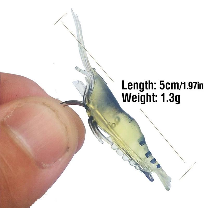 Luminous Shrimp Fishing Lure, 10pcs Glow in the Dark Artificial Shrimp Fishing Bait, Portable Outdoor Fishing Accessories, Flyfishing, Solocamping, picnicaesthetic