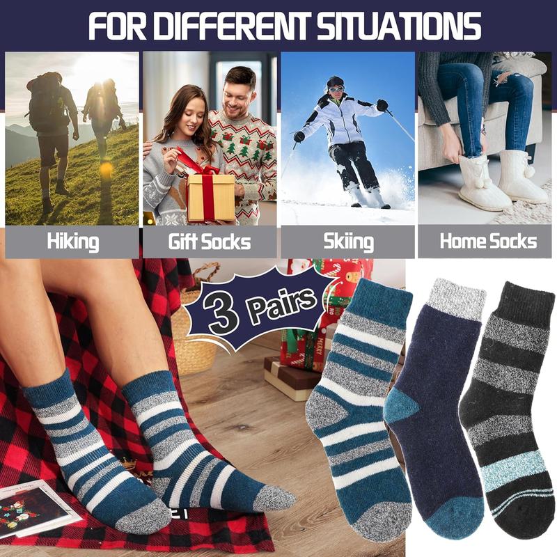 3 Pairs rmal Warm Socks for Men & Women Thick Winter Extra Warm Insulated Boot Ski Socks for Cold Weather