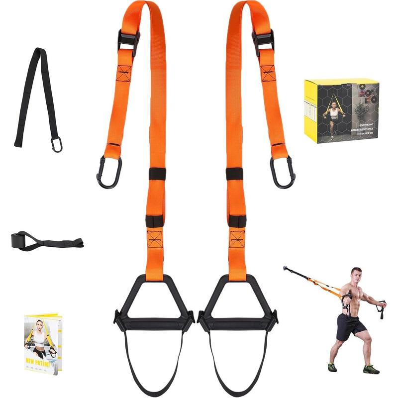 Bodyweight Resistance Training Straps,Suspension Training Straps Complete Home Gym Fitness Trainer kit for Full-Body Workout Easy Setup Gym Home Outdoors