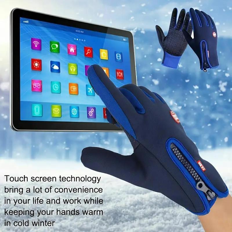 Touch Screen Warm Gloves, 1 Pair Outdoor Cycling Skiing Gloves for Christmas Gift, Windproof Gloves for Men & Women, Sports & Outdoor Accessories