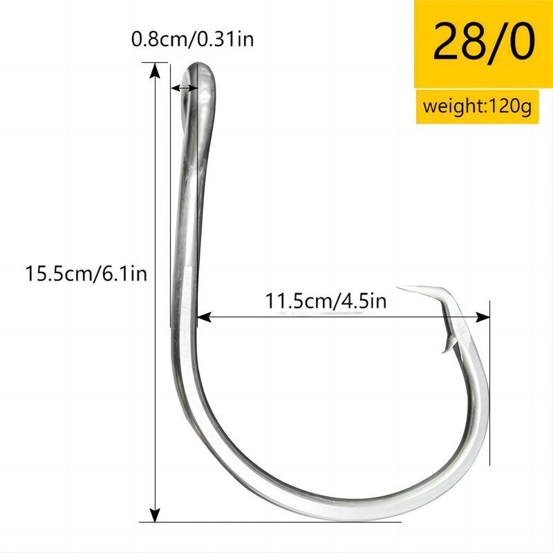 Stainless Steel Fishing Hook, Super Giant Fishing Hook, Big Game Saltwater Hook,  Fishing Lures  Fishing Equipment  Professional Outdoor Fishing Accessories