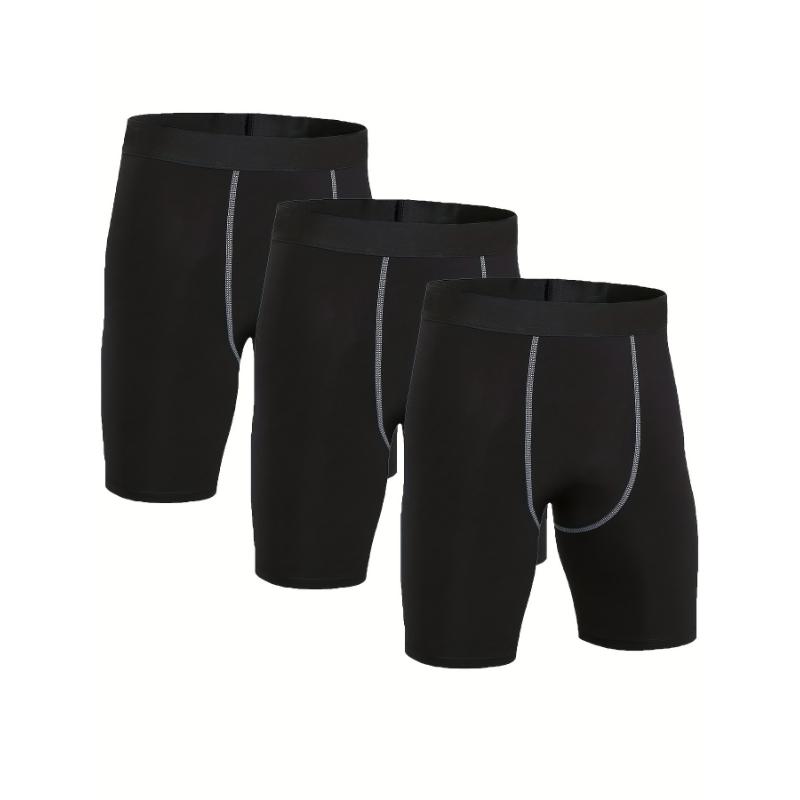 3pcs Breathable Boys Compression Shorts, Quick Dry Athletic Underwear for Running Cycling Fitness Performance Baselayer