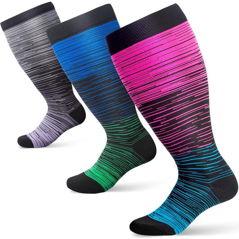 OLENNZ Plus Size Sports Socks for Women and Men - Knee High Stockings for Running