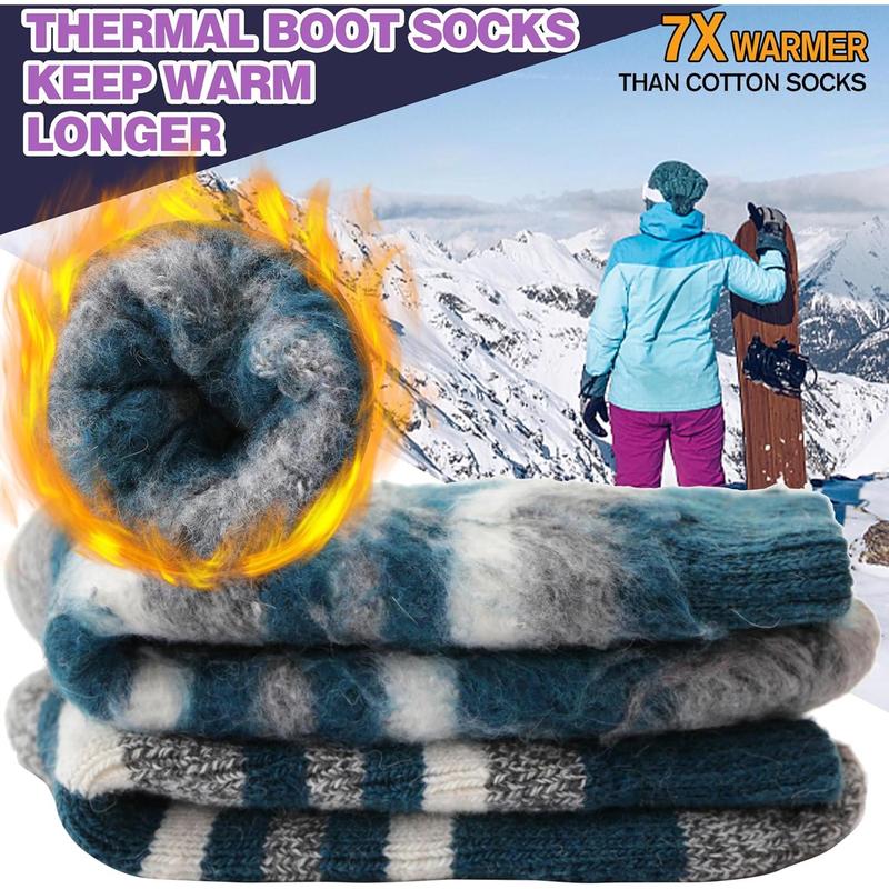 3 Pairs rmal Warm Socks for Men & Women Thick Winter Extra Warm Insulated Boot Ski Socks for Cold Weather