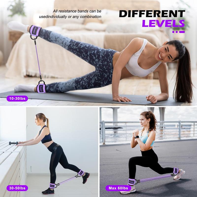 Ankle Resistance Bands with Cuffs, Home Gym Workout Equipment, Lifting Glute  Exercise Equipment for Women, Ankle Weights Fitness Band Set,  Booty Equipment for    Shape