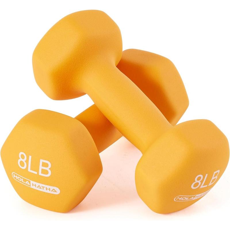 2, 3, 5, 8, and 10 Pound Neoprene Dumbbell Free Hand Weight Set with Rack, Ideal for Home Exercises to Gain Tone and Definition, Pastel