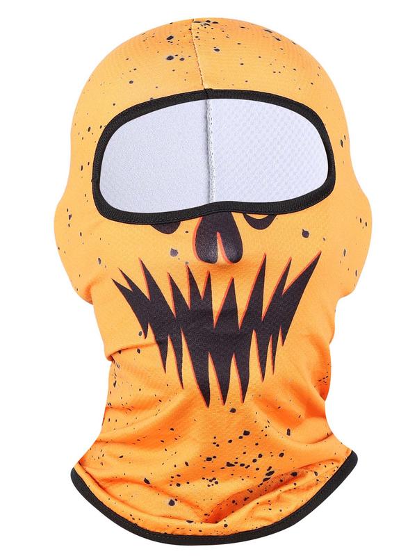 Unisex's Cartoon Print Full Face Mask, Breathable Sun Protection Cycling Face Mask, Sports & Outdoor Hat for Men & Women