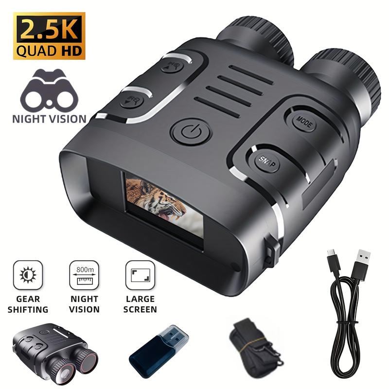 1080P Binocular Infrared Night Vision Instrument 5x Binocular Day and Night Use Photo Video Shooting Digital Zoom Hunting Boating, Battery Powered