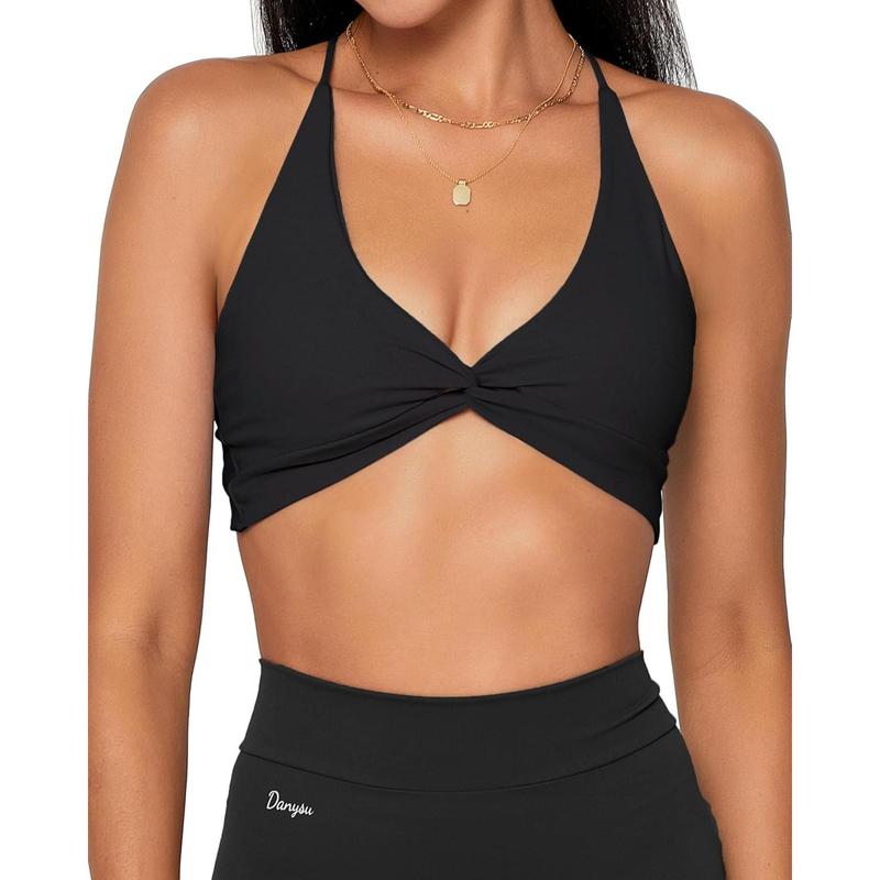 Backless Sports Bra Soft Workout Tops with Removable Padded Yoga Training Bras Strappy Going Out Top