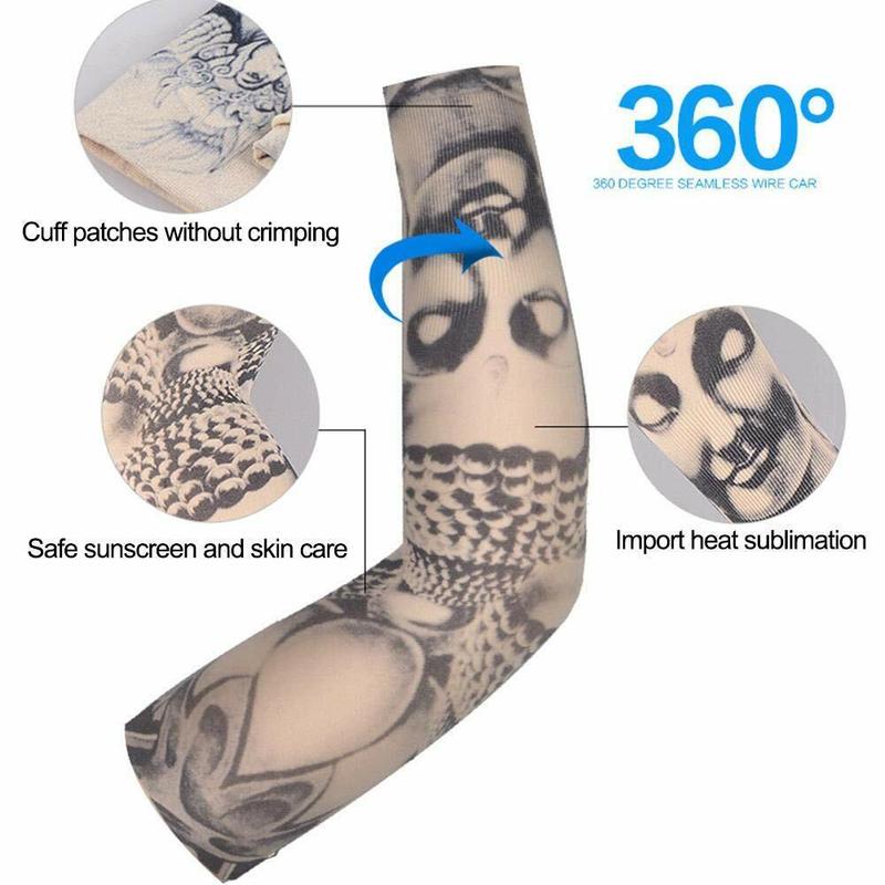 5 pcs Men Women Tattoo Cooling Arm Sleeves Cycling Basketball UV Sun Protection