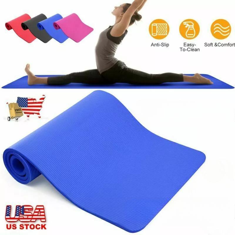 Thick Gym Exercise Mat Yoga Mat Pilates Workout Pad Non Slip Home Class Fitness