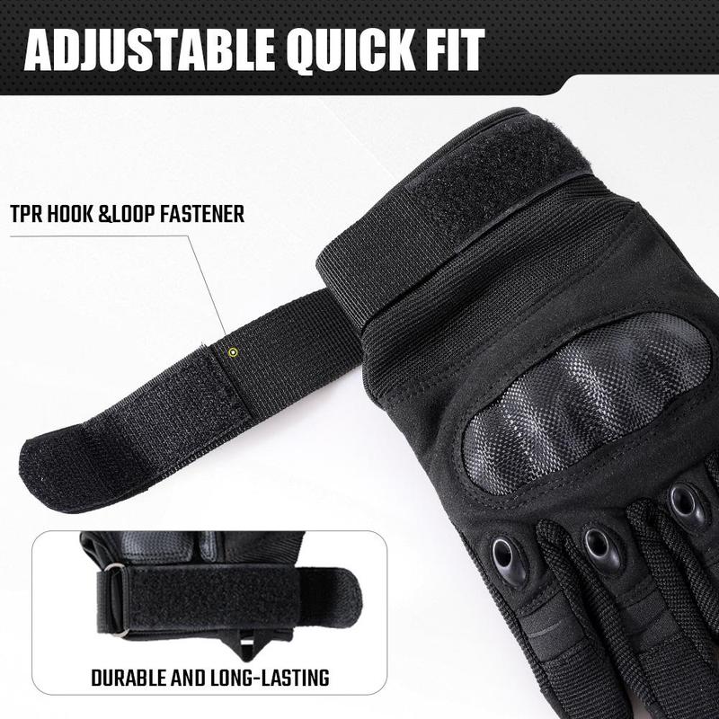 Full Finger Sports Gloves, 1 Pair Touch Screen Hard Knuckle Shell Breathable Sports Gloves Gear for Riding Hiking Combat Working Outdoor, Christmas Gift