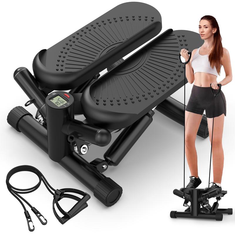 Twist Stepper Portable Exercise Equipment, Mini Stair Stepper Machine with Resistance Bands 330lbs for Full Body