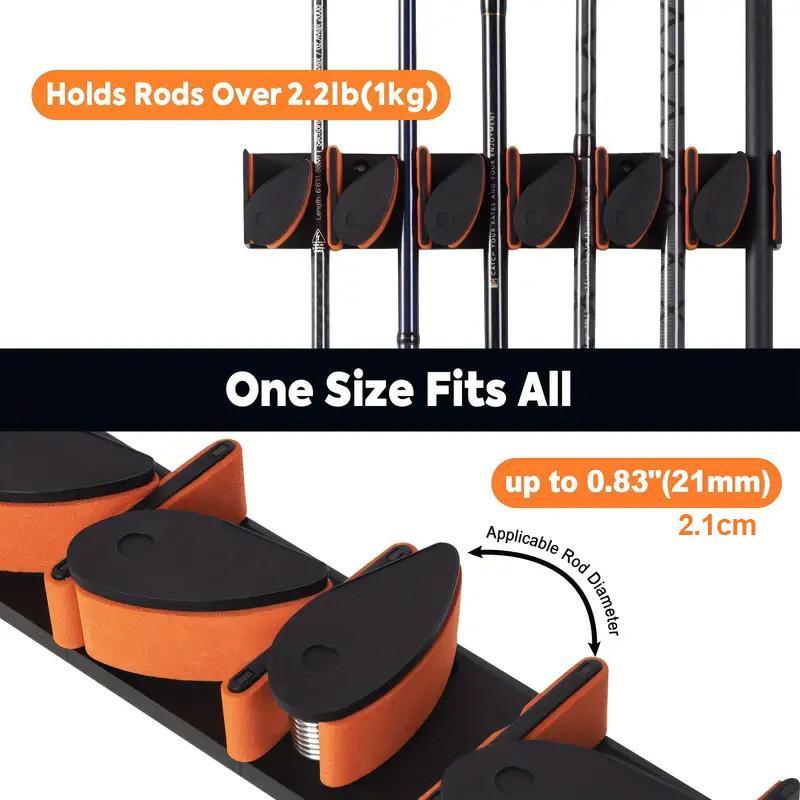 Vertical Fishing Rod Holder, 1 Set Space-saving Fishing Rod Organizer with Screws & Drywall Anchors, Durable Fishing Rod Storage Rack for Outdoor Camping Fishing,  Fishing Equipment Fishing Stuff