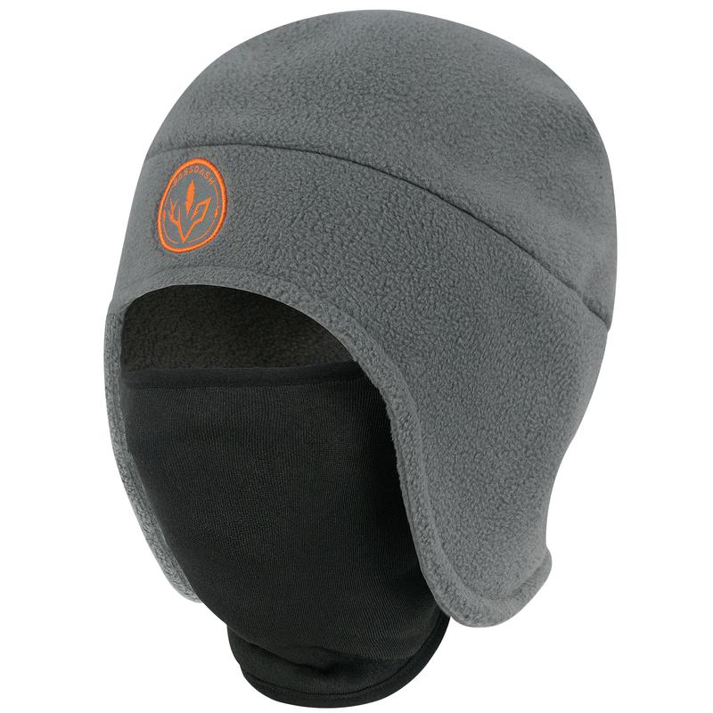 BASSDASH Soft Fleece 2-in-1 Hat with Ski Mask Ear Flap Fishing Hunting Beanie for Men Women Cold Weather