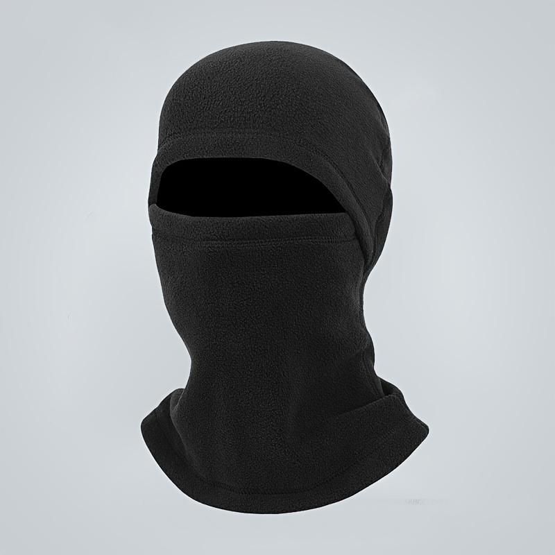 Polar Fleece Balaclava - Windproof, Warm Winter Ski Mask with Neck Warmer for Cold Weather Cycling, Black