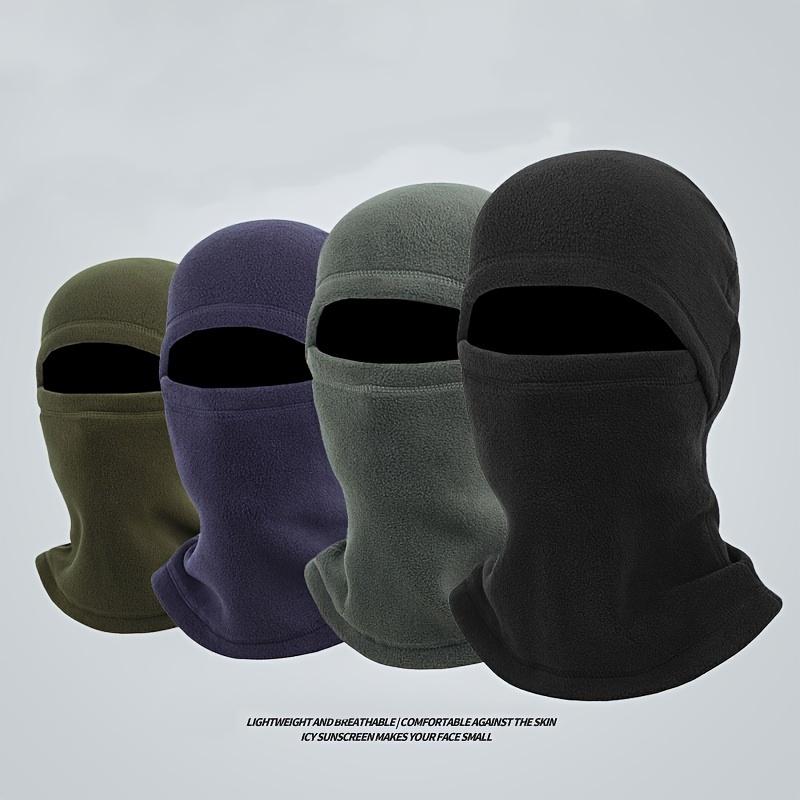 Polar Fleece Balaclava - Windproof, Warm Winter Ski Mask with Neck Warmer for Cold Weather Cycling, Black