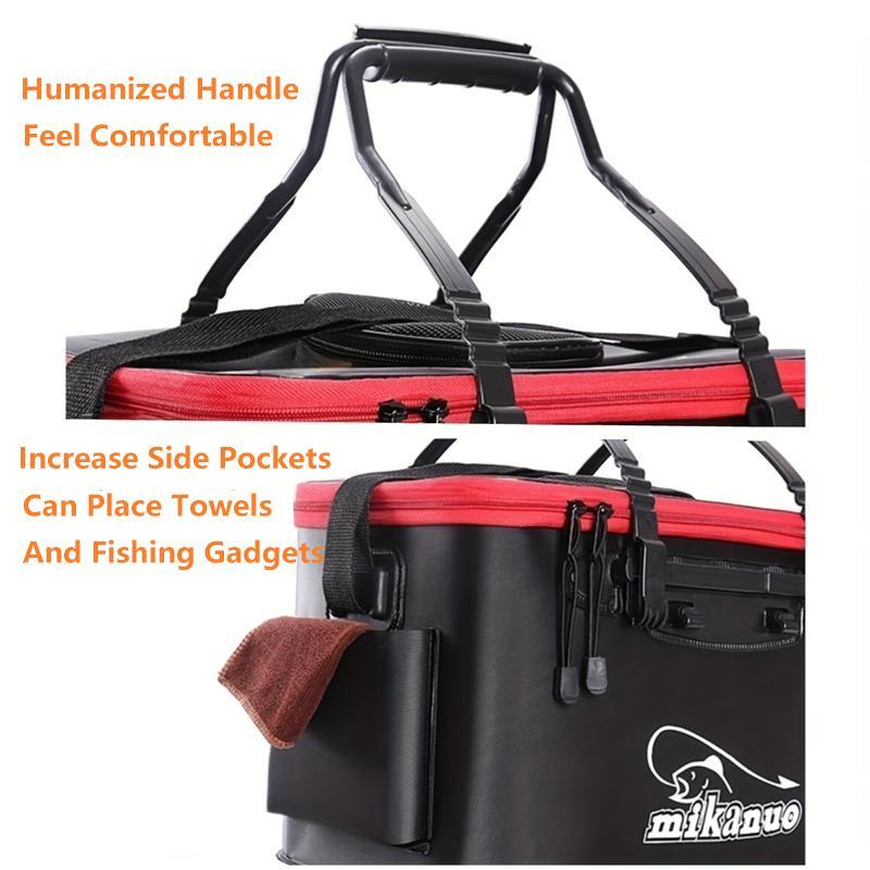 Portable Fishing Bag, 1 Count Collapsible Fishing Bucket, Live Fish Box, Camping Water Container, Fishing Tackle Storage Bag, Christmas Gift