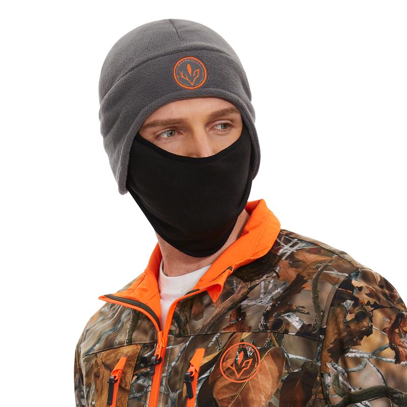 BASSDASH Soft Fleece 2-in-1 Hat with Ski Mask Ear Flap Fishing Hunting Beanie for Men Women Cold Weather