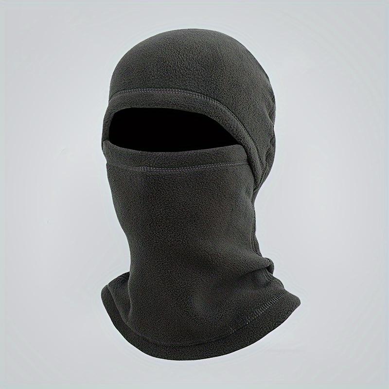 Polar Fleece Balaclava - Windproof, Warm Winter Ski Mask with Neck Warmer for Cold Weather Cycling, Black