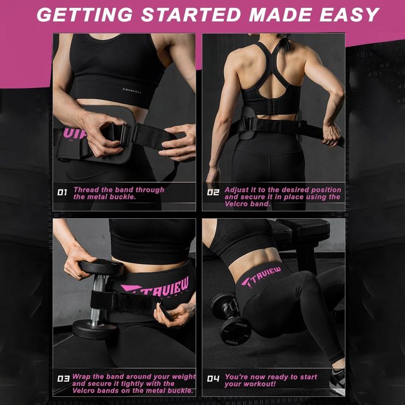 Gym and Pilates Hip Thrust Belt with Dumbbells Kettlebells and Glute Bridge Pad