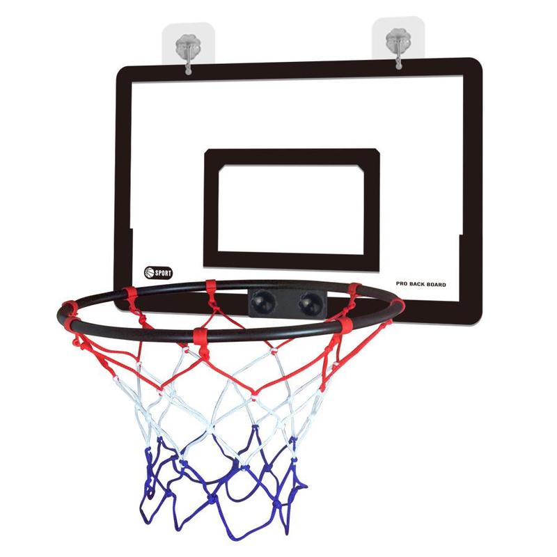 Wall Mounted Basketball Hoop with Mesh Net, Non-perforated Basketball Backboard, Basketball Hoop for Indoor Home Outdoor Sports