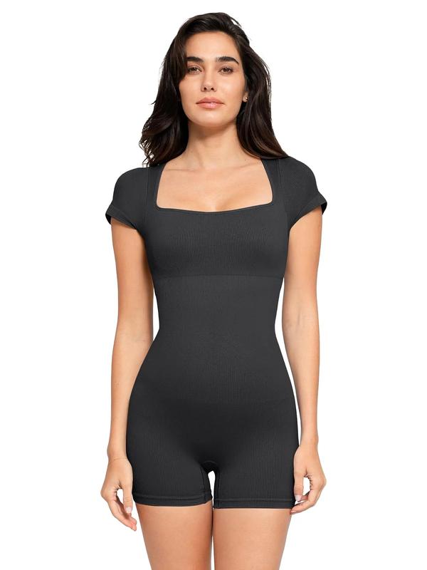 Popilush Seamless Ribbed Shapewear Sport Romper